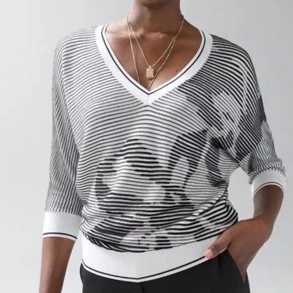 White House Black Market Sweaters - < White House Black Market Striped Sweater Top >